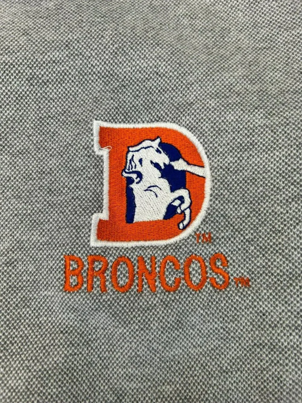 Vintage Denver Broncos Grey Sweatshirt Blue Trim Embroidered Logo BAC Size XL - Picture 2 of 6
